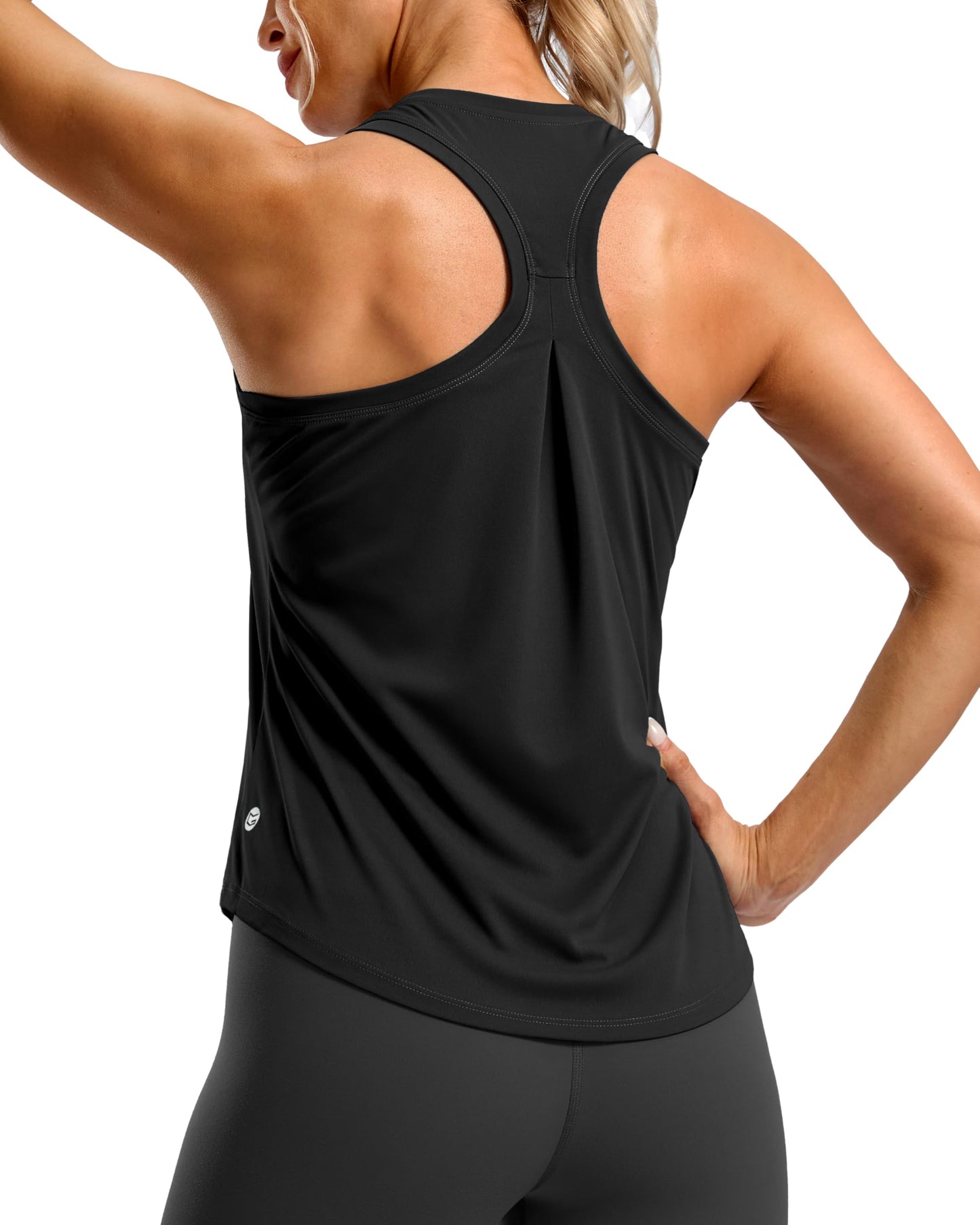 G Gradual Women's Workout Tank Tops Racerback Athletic Yoga Tops Loose Fit Sleeveless Running Gym Sports Shirts for Women(Black,XL)