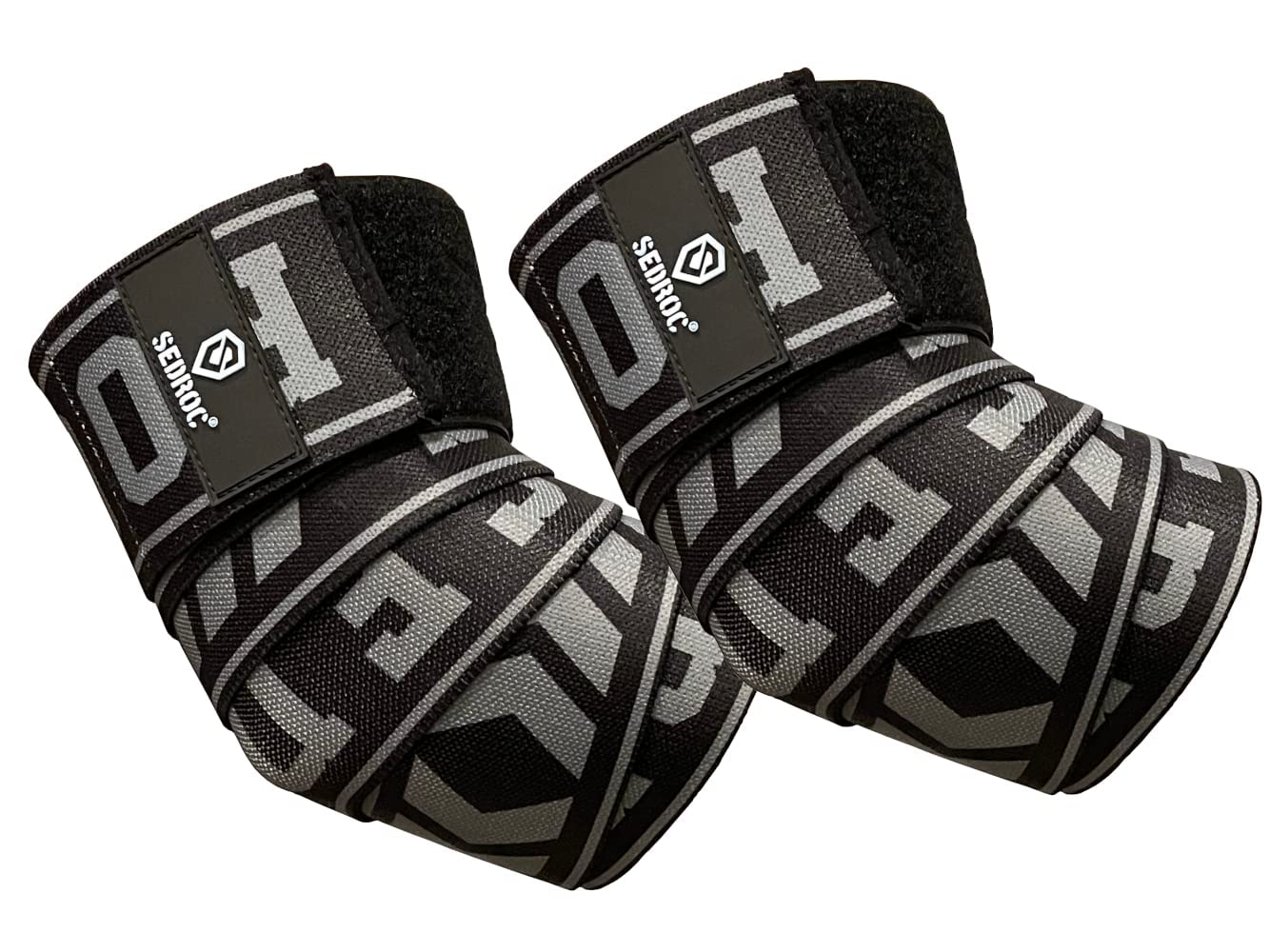 Sedroc Pro Elbow Wraps for Weightlifting Powerlifting Bench Press Gym Straps for Men - Pair