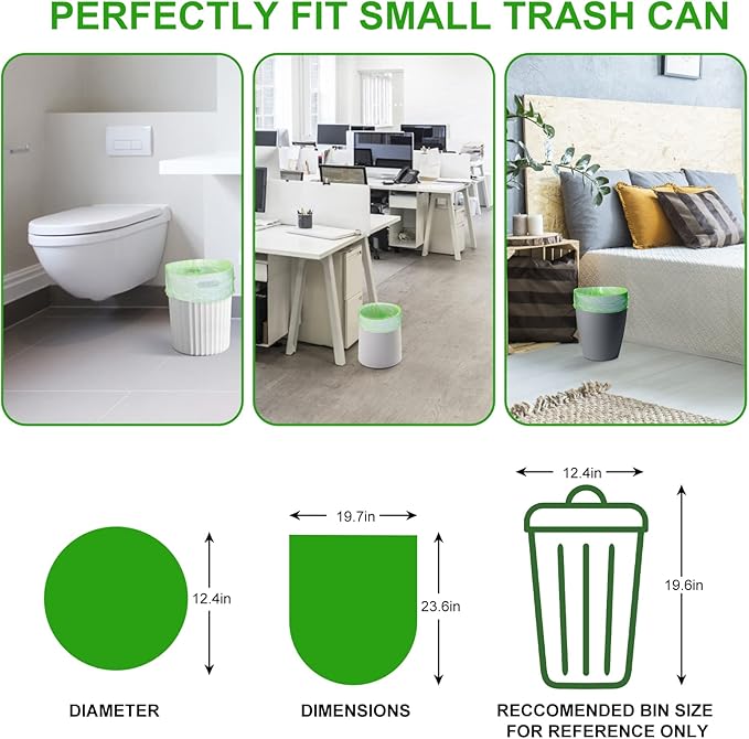 Small Trash Bags 4-6 Gallon, Inwaysin 200 Count Biodegradable Trash Bags 4