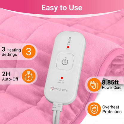 Comfytemp Weighted Heating Pad 17"×33" for Back & Cramps, Extra Large Electric Heat Pad, Birthday Days Gifts for Mom Women Men Dad, Full Body Heated Pad, Deeper Muscle & Pain Relief