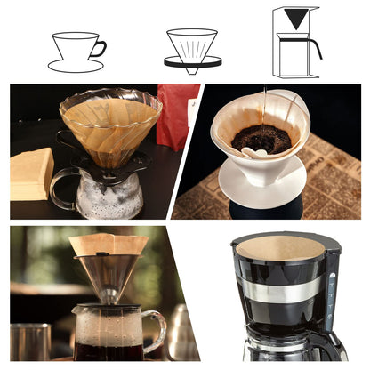 Coffee Filter, Cone Coffee Filters #2, Disposable Drip Coffee Filter 1-4 Cup for Pour Over and Drip Coffee Maker, Natural Unbleached, 100 Count