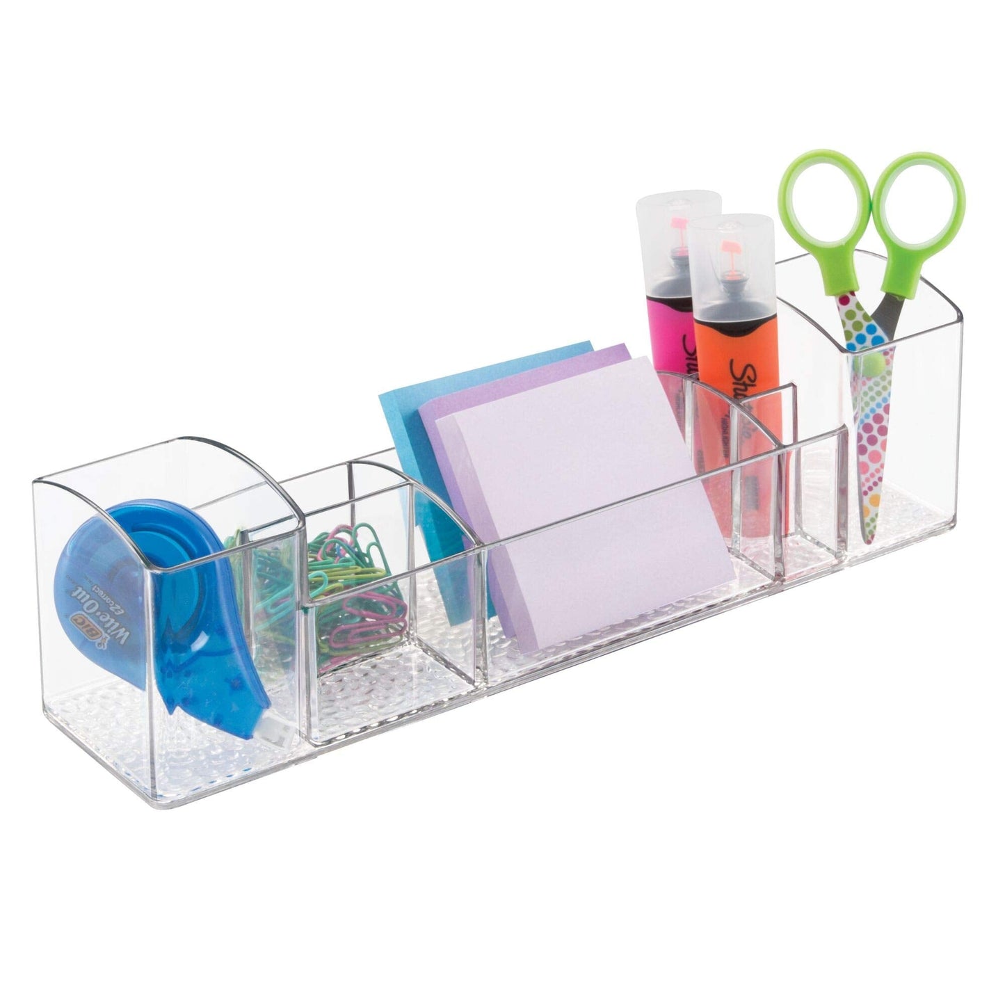 iDesign 43030 Med+ 12" Plastic Divided Vanity Medication and Bathroom Accessory, 12" x 3" x 3.5", Multi-Level Organizer