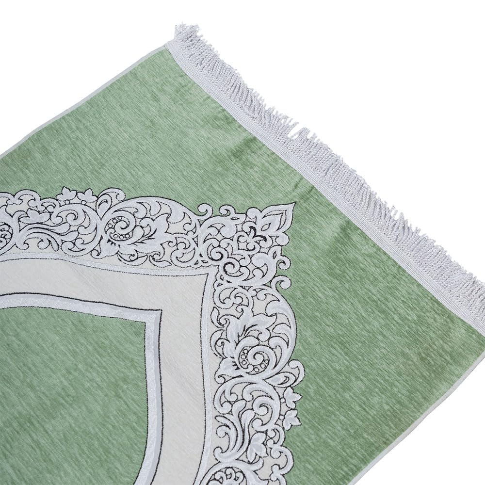 East West Souk Luxurious Velvet Prayer Mat – Soft, Elegant & Foldable – Available in 5 Beautiful Colors (Green)