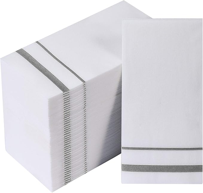 FOCUSLINE 200 Linen Feel Disposable Bathroom Napkins, Soft and Absorbent Paper