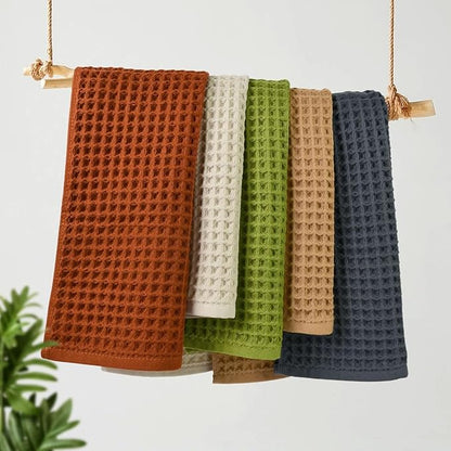 Jacquotha Waffle Hand Towel Set – Cotton Soft Lint-Free Quick Drying Towels