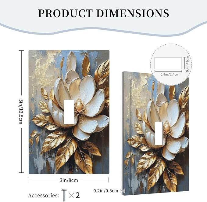Decorative Art Light Switch Covers Gilded Bloom Single Toggle Wall Plate Decorative Switchcover Electrical Switchplate for Home Decor
