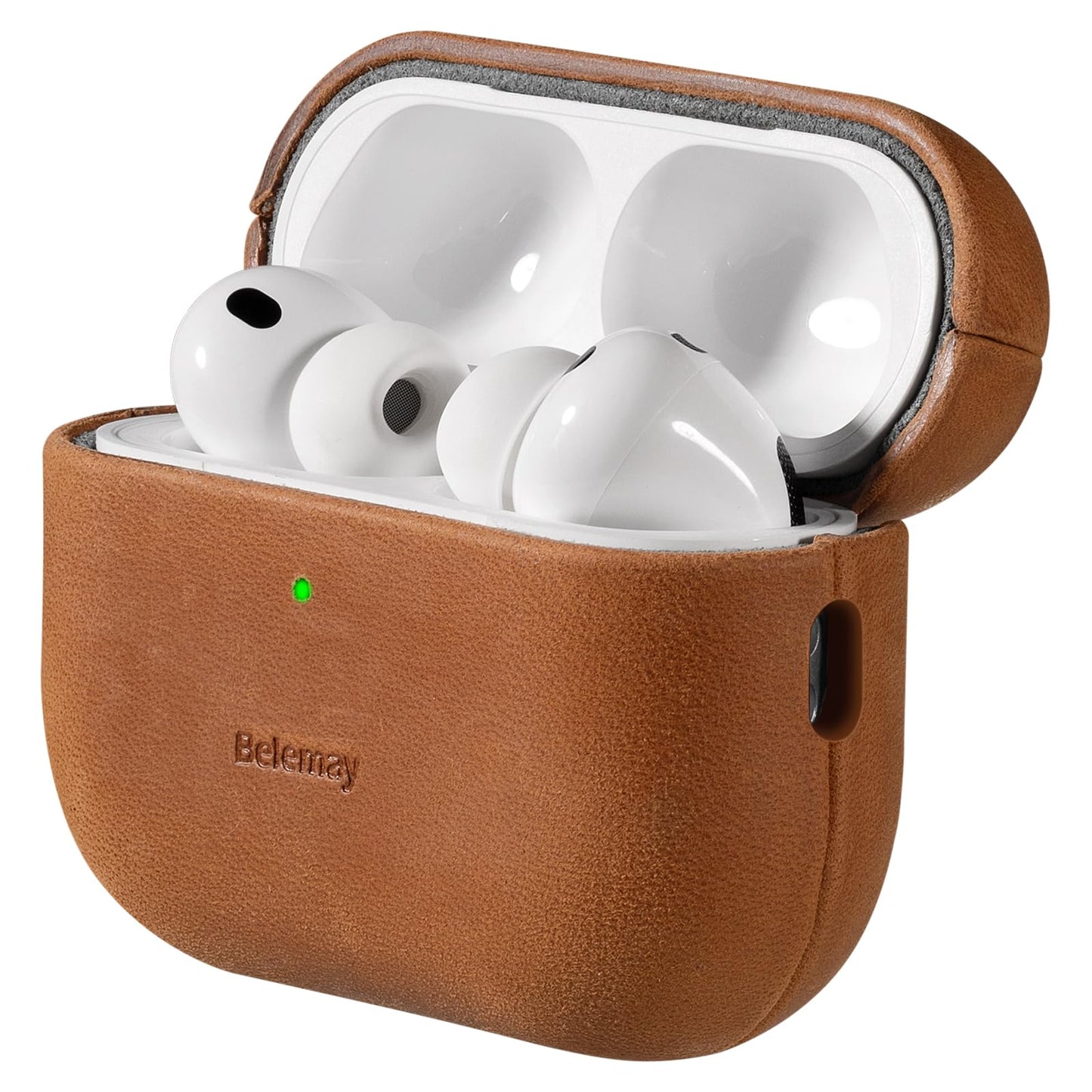 Belemay Handcrafted Crazy Horse Leather Case for AirPods Pro 3rd Gen (2025), Vintage Aesthetic, Two-Tone Effect, Unique Patina, Compatible with MagSafe, Compatible with Airpods Pro 3, Pine Green