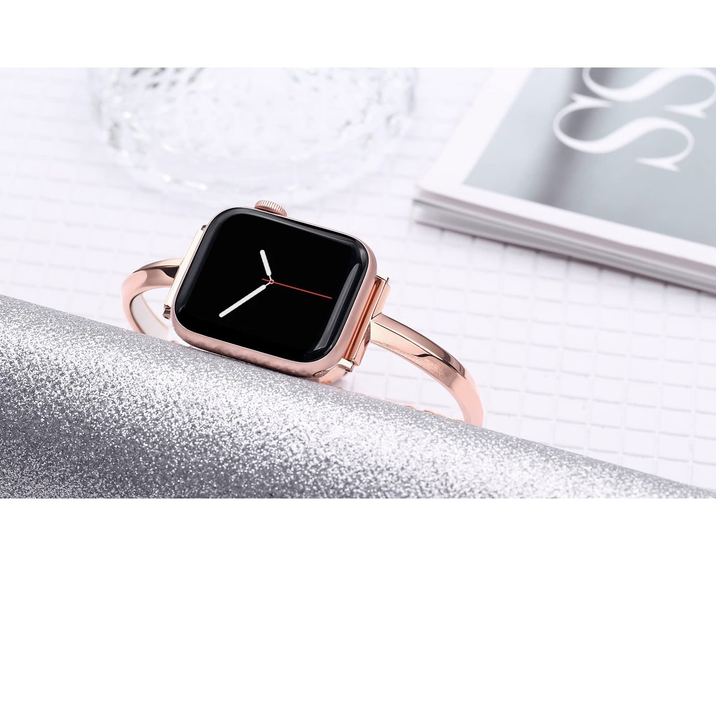 PlusRoc Stainless Steel Band Compatible with Apple Watch Band 38mm 40mm 41mm 42mm(Series 11/10) iWatch SE Series 11 10 9 8 7 6 5 4 3 2 1, Slim Versatile Bangle Bracelet for Women, Copper