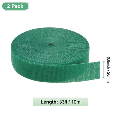 M METERXITY 2-Roll Garden Plant Tape, 33 ft x 0.8 in Garden Hook and Loop Plant Ties Multi-Purpose Use Adjustable and Reusable Twist Wire Tape for Plants/Flowers/Vines [Green]