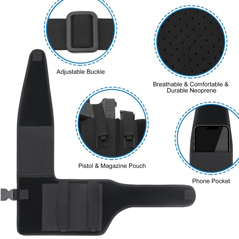 RUIZIH Gun Holster for Men Women Concealed Carry, Universal Shoulder Holster, Adjustable Chest Holsters for Pistols, Fits 1911, Glock 17/19/23, Beretta 92FS, S&Sauer P320/P220, Right Hand