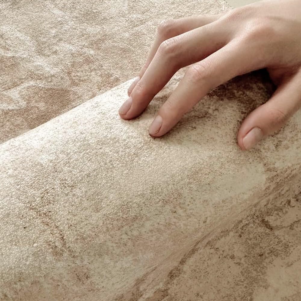 Odd Shaped Brown Beige Vintage Abstract 4x6 Area Rugs for Living Room Farmhouse Nursery Office Asymmetrical Rug Under Dining Room Coffee Table Bedroom Entryway Waterproof Faux Wool Carpets
