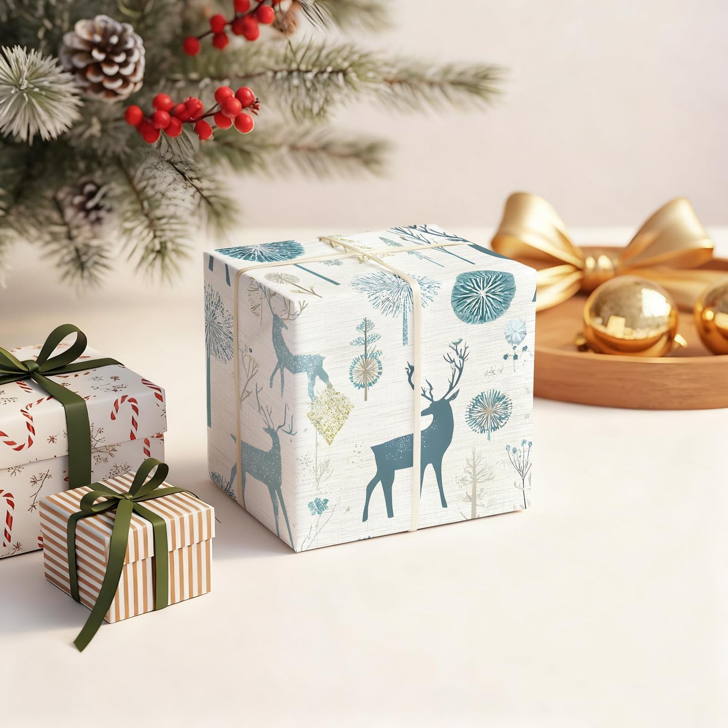 Kitico Peel and Stick Wallpaper – Self Adhesive Wall Paper for Walls, Waterproof Removable Contact Paper Roll for Everyday Home Décor & Christmas Gift Wrap Roll 17.7"x196.8"