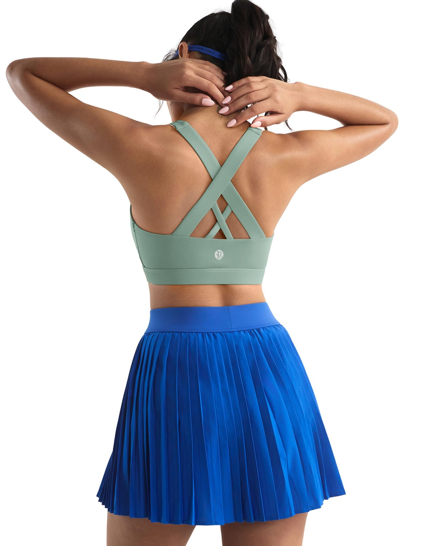 RUNNING GIRL Sports Bra for Women, Criss-Cross Back Padded Strappy Sports Bras Medium Support Yoga Bra with Removable Cups