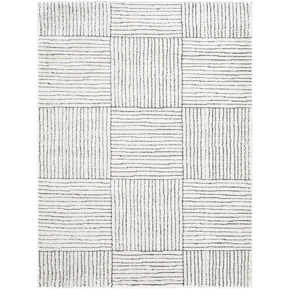 Livabliss x Galey Alix Architect I Modern Geometric Area Rug, 7'10" x 10' (8' x 10'), Ivory/Black