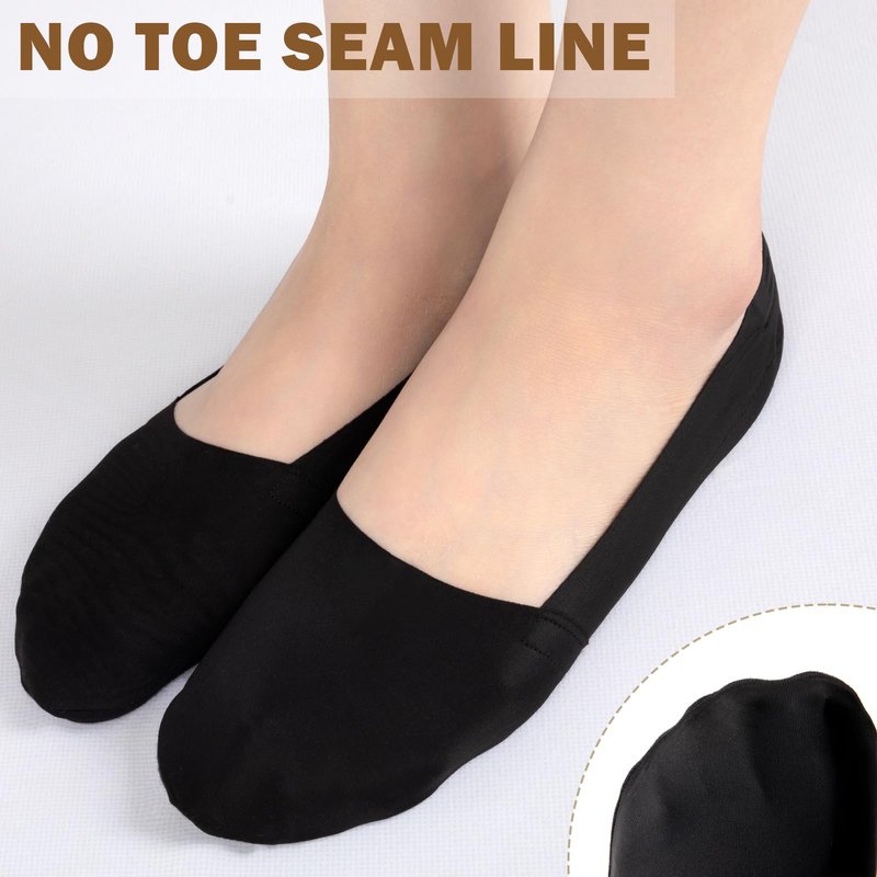 Sofier No Show Socks Womens, Non Slip Low Cut 6 Pairs Thin Silky Dress Footies Liner Invisible Socks Flats Loafers Sneakers Nude Black White