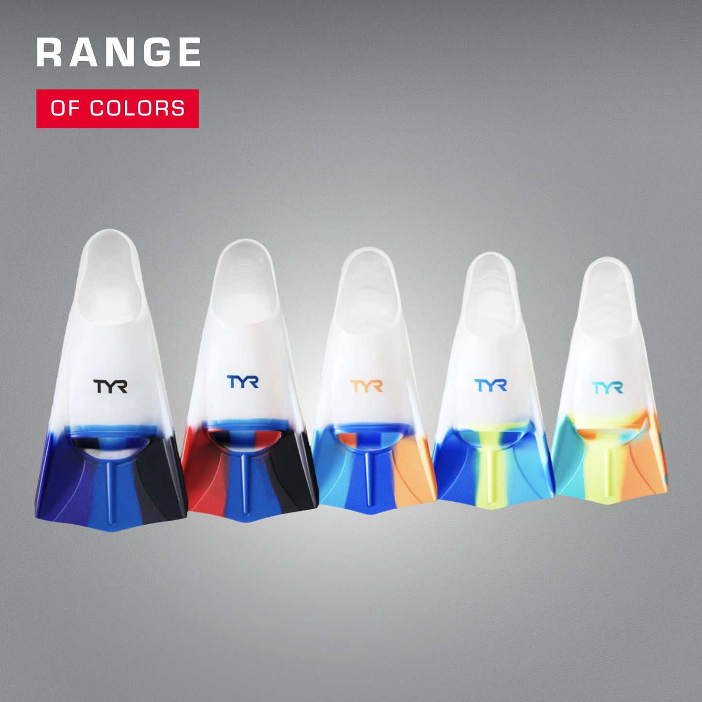 TYR Stryker Silicone Swim Fin for Racing and Training, XX-Large, Blue/Navy/Clear