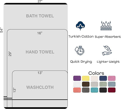 Hawmam Linen White 6 Piece Bath Towels Set