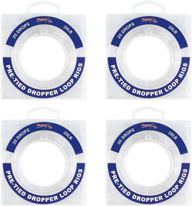 MASTERPRO Pre-Tied Dropper Loop Rigs - Fishing Line Spool 10LB to 100LB | Ideal for Saltwater & Freshwater Fishing