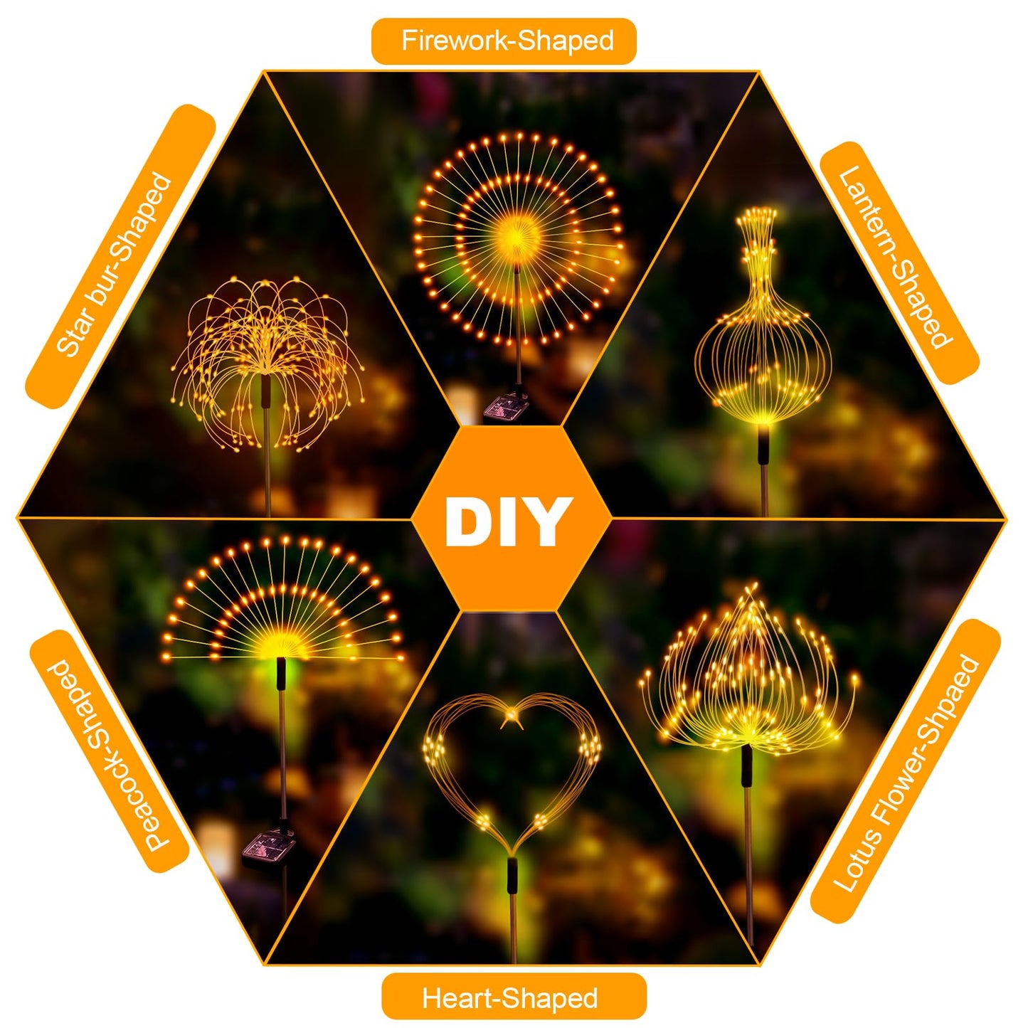 Galavasen Solar Fireworks Lights for Outside, 150 LED Firework Solar Lights Outdoor Waterproof,Garden Fairy Twinkling Tree Stake for Yard Patio Pathway Wedding Christmas Diwali Decor 2 Pack Warm White