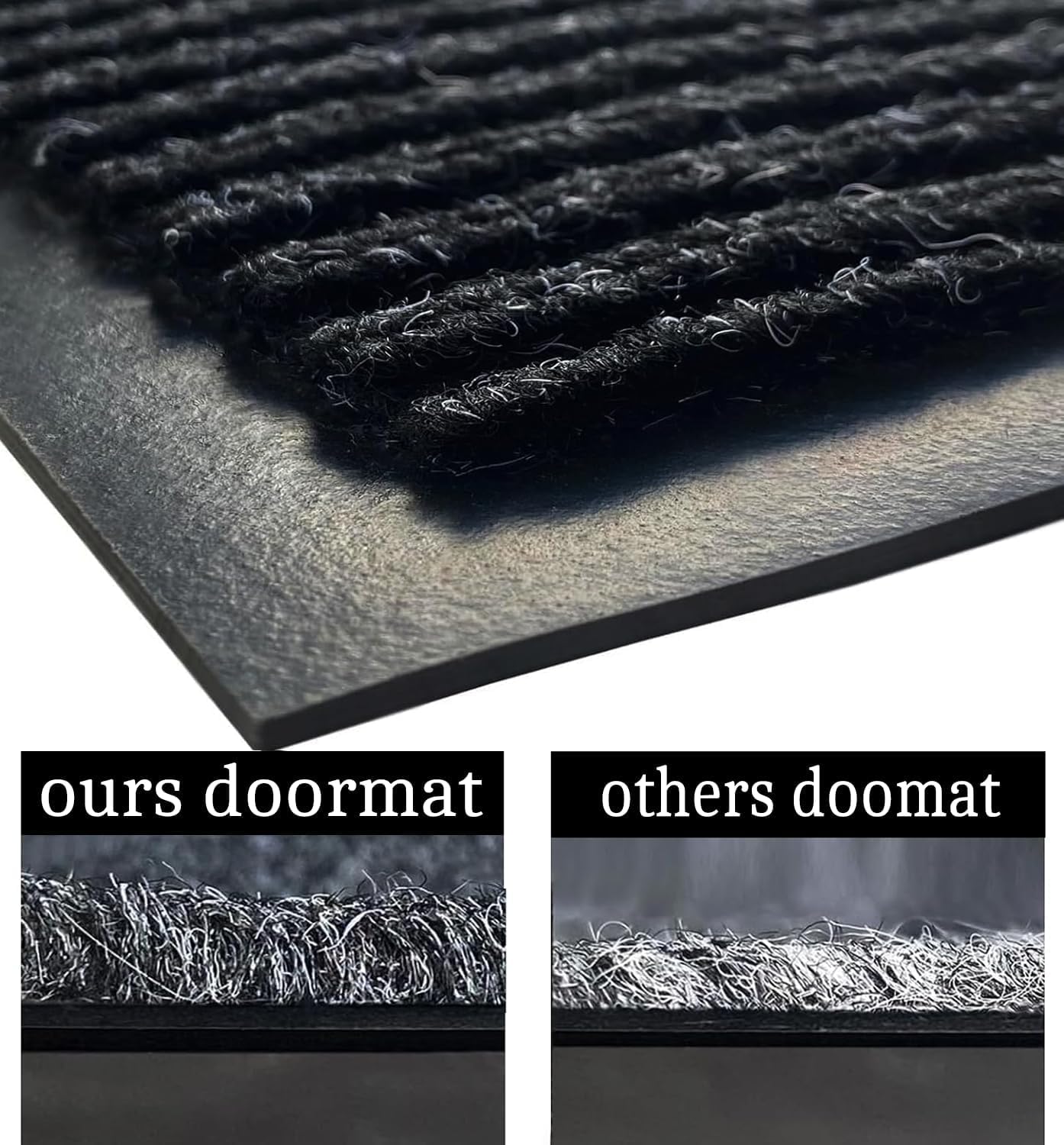 SRDDQLC Door Floor Mat Commercial Grade Large Size Heavy Duty Tough Entry Collection Slip Skid Entrance Mat with Rubber Backing Low Profile and Easy to Clean Indoor Outdoor Rug,3x4FT,Black