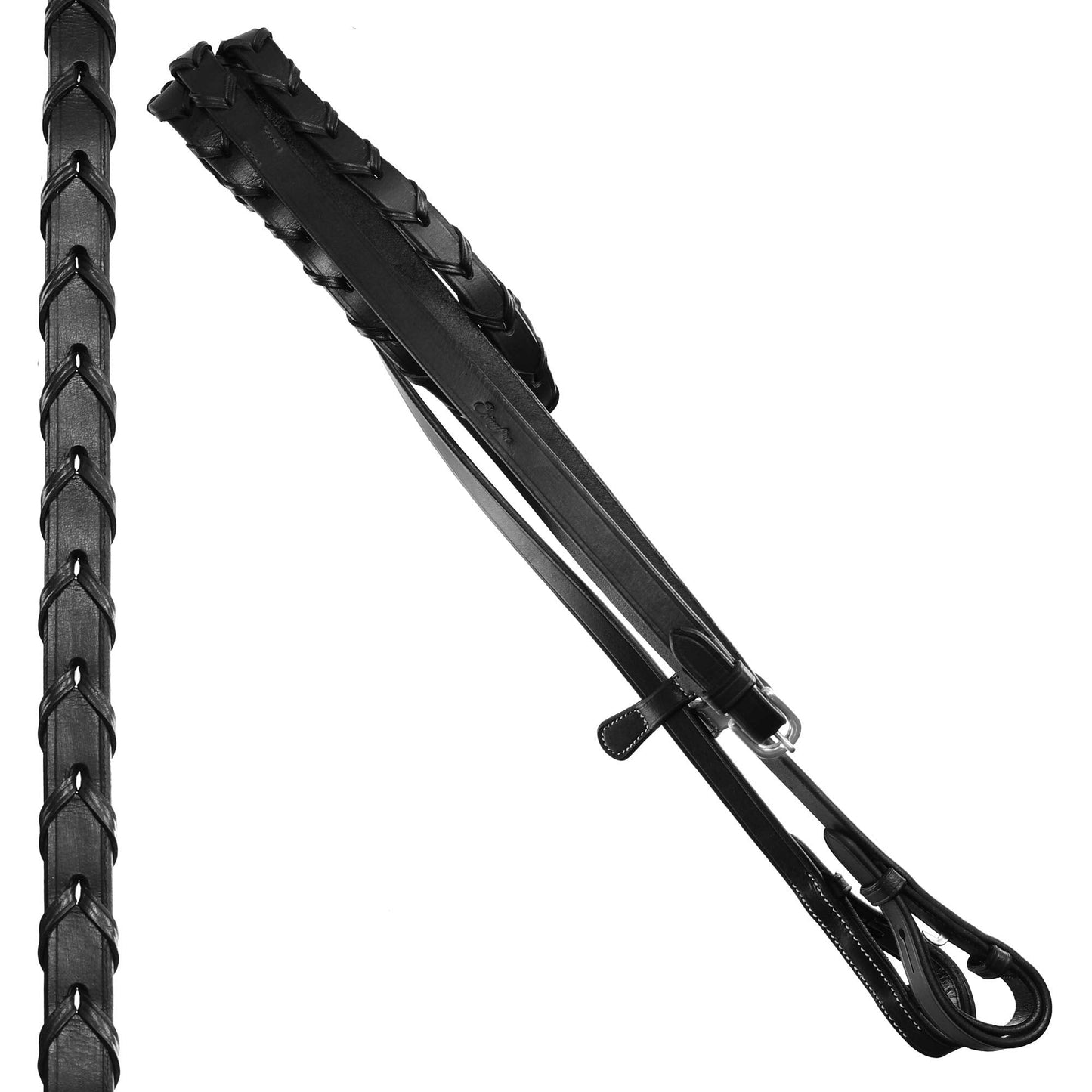 ExionPro Exion English Snaffle Bridle for Horses with Laced Reins - Fancy Stitched Leather Hunter Jumper Bridle- Premium Vegetable Tanned Equine Tack with Stainless Steel Hardware