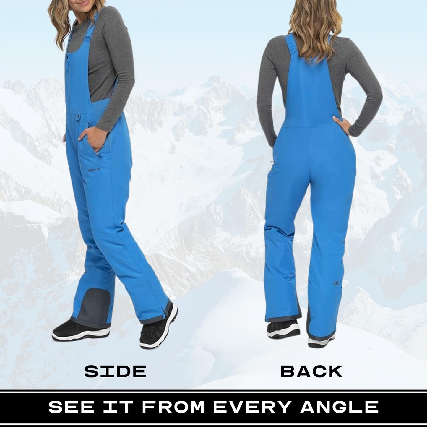 Arctix Women's Essential Insulated Bib Overalls, Marina Blue, 2X Short