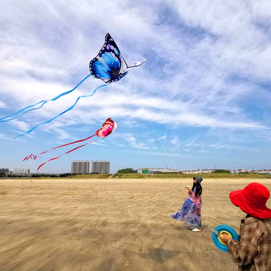 Mint's Colorful Life Butterfly Kite for Kids & Adults Easy to Fly, Large Single Line Kites with 300ft String Kite Handle (Pink)