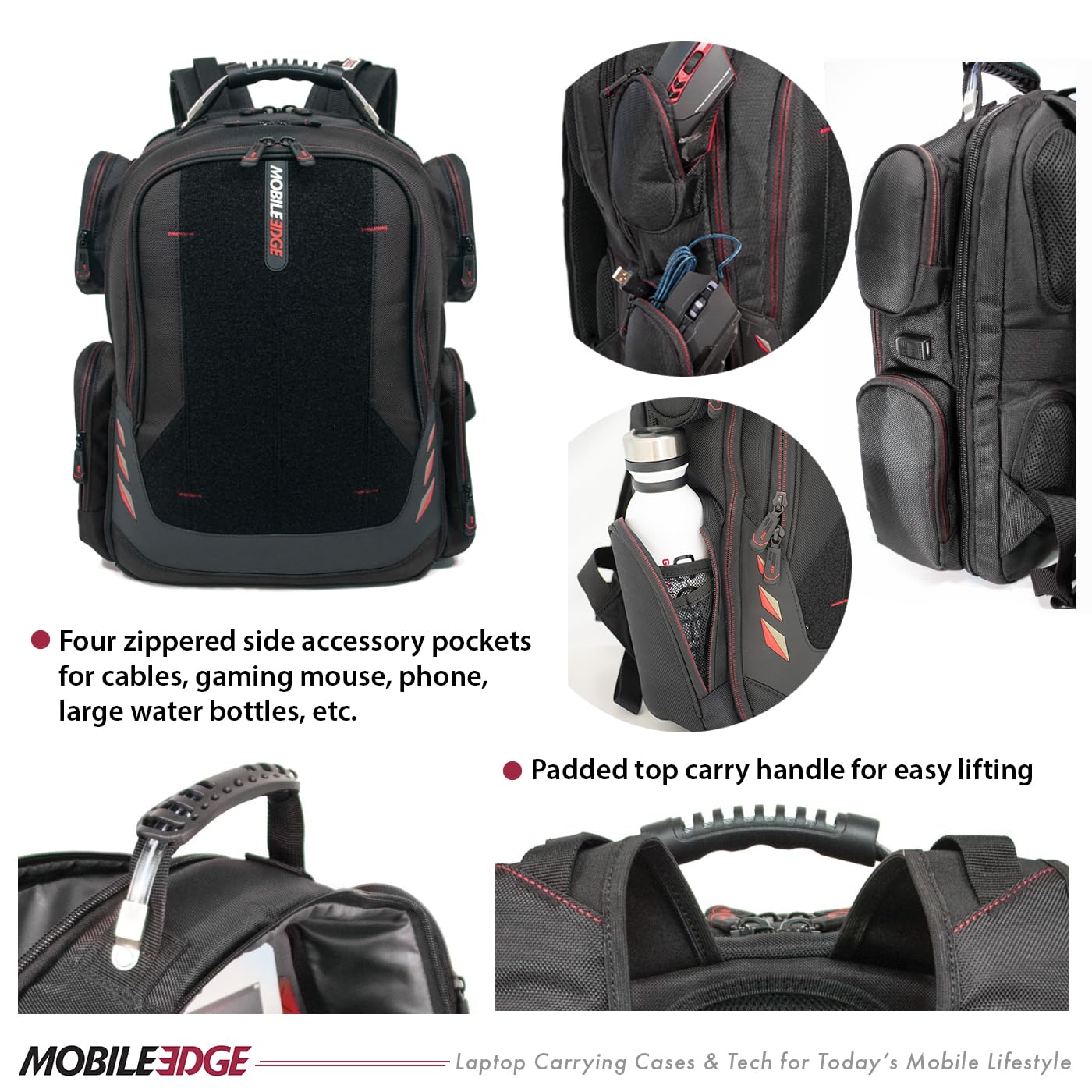 Mobile Edge CORE Gaming Laptop Backpack for 17-18 Inch Laptops with USB Charging Port and Cable, TSA-Friendly, MECGBPV1