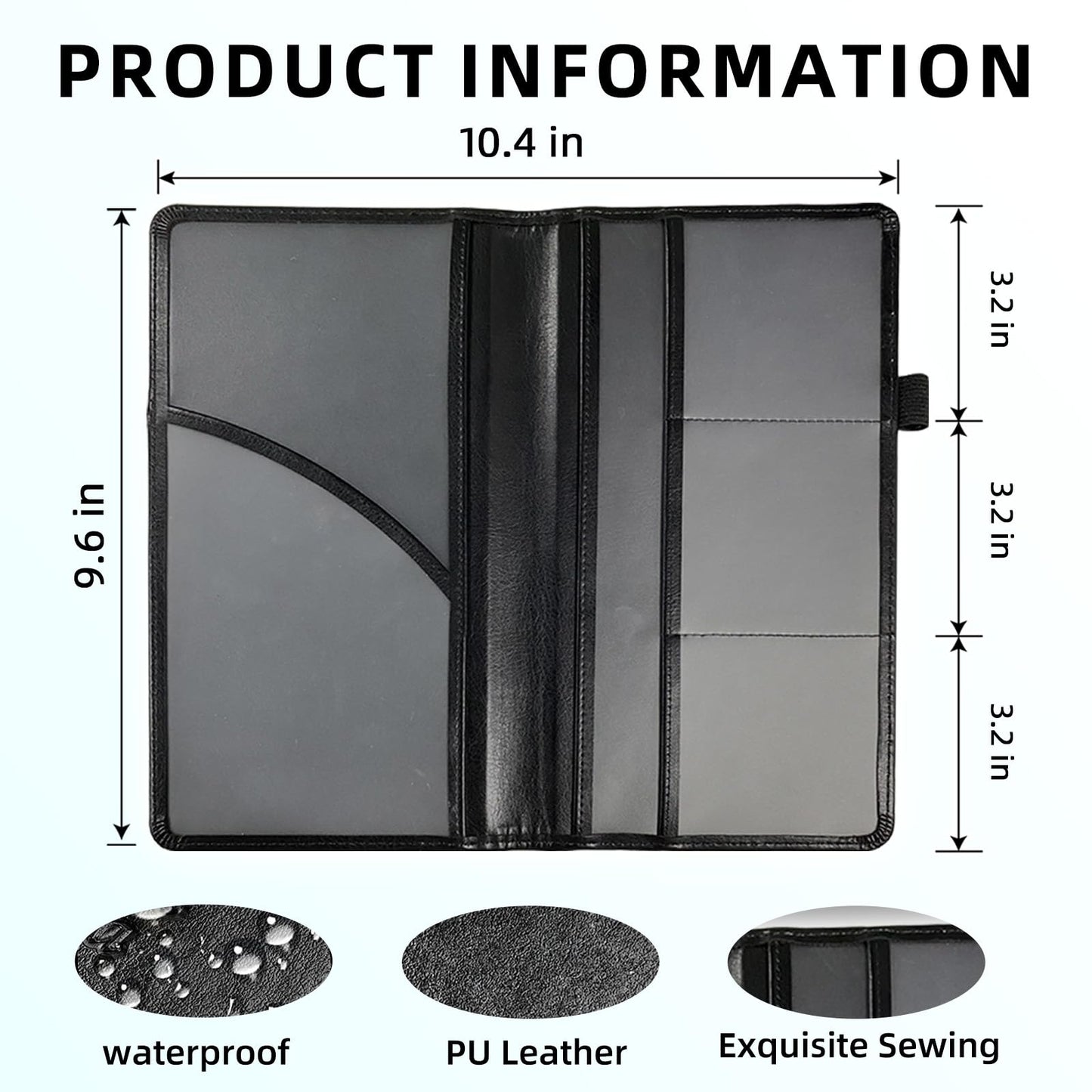 Tudguiloae Car Registration and Insurance Card Holder, Trunk Document Holder Organizer, Essential Vehicle Glove Box Organizer Leather Wallet for Driver,Wolves Love