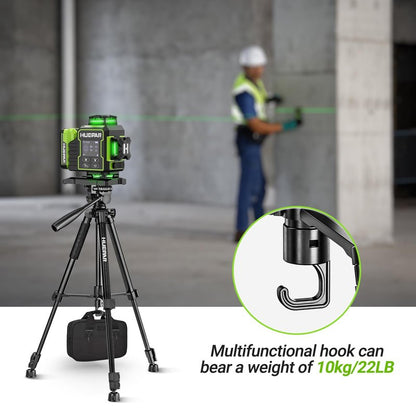 Huepar Professional Laser Level Tripod, 60 Inch Adjustable Laser Level Stand, Suit for Heavy Duty Laser Levels, Point Lasers, Laser Distance Measures; 1/4" & 5/8" Thread Mount, Non-Slip Feet, TPD14B