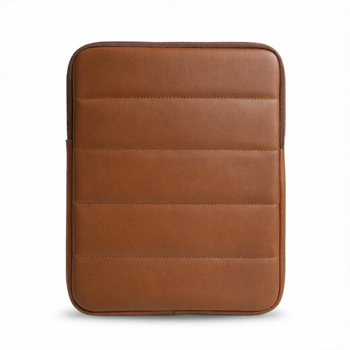 Genuine Leather – The Original Puffy Tablet Sleeve 9–11 Inch Case, Leather Air Pouch for Women & Men, Fits 9th/10th Gen, Pro 11", Air 10.9" + Magic Keyboard (Saddle Brown)