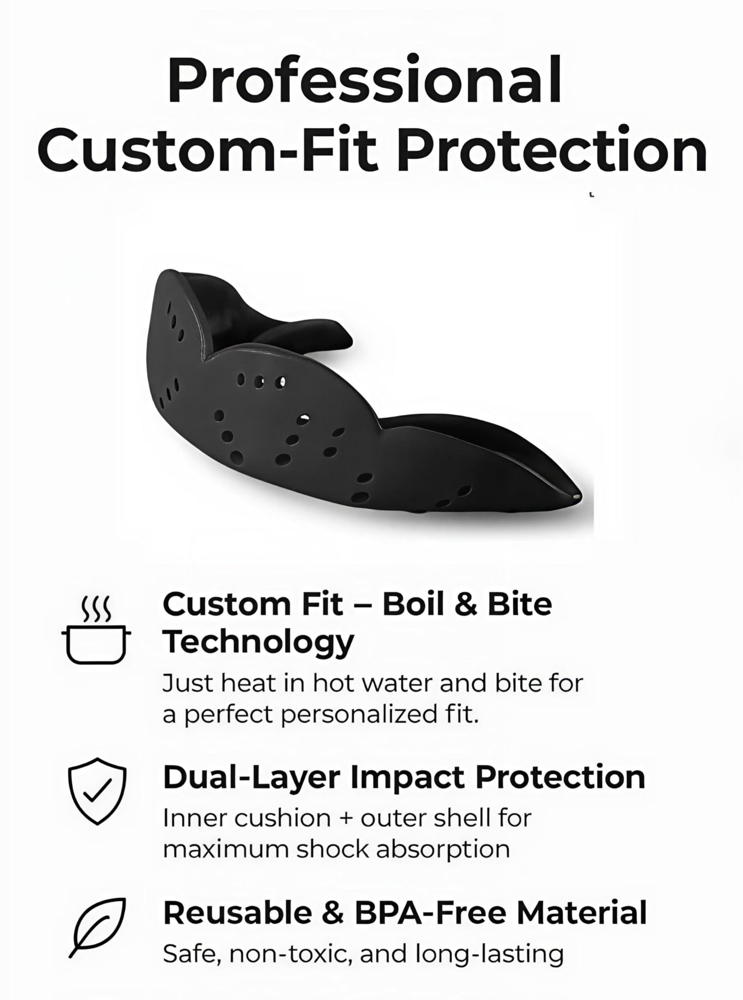 ThermoMoldable Sport Mouthguard - Ultra Thin Custom Fit for Impact Protection (Yellow)