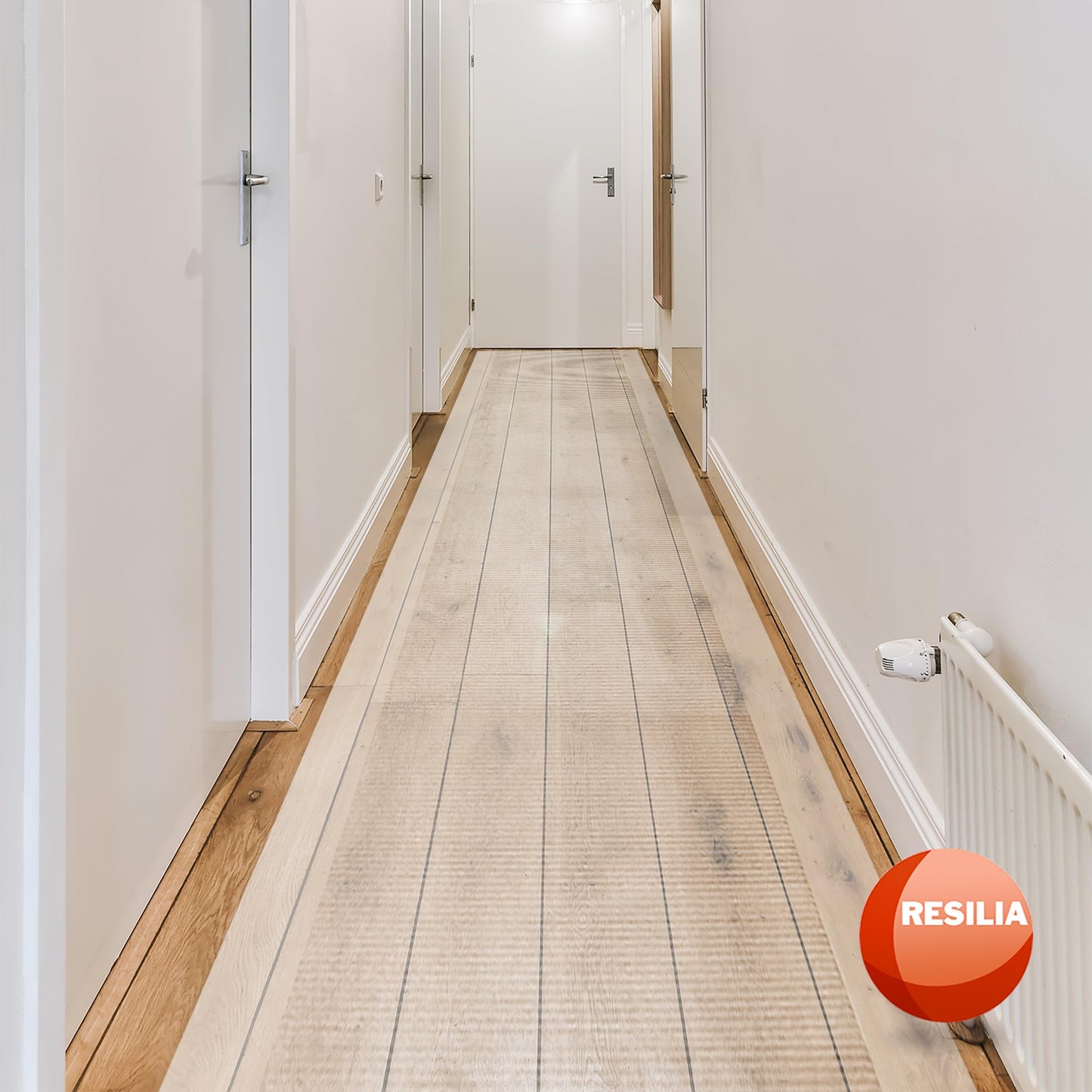 RESILIA Premium Clear Floor Protector Mat – Heavy-Duty Plastic Vinyl Covering for Hardwood, Tile, or Laminate Floors, Table, or Desk –American Modern Pattern 27" x 6' Waterproof Roll, Made in USA