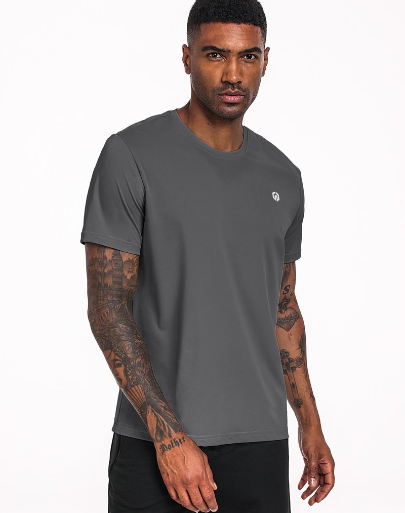 NELEUS Men's 3 Pack Running Shirt Gym Athletic Workout Shirts,5017,Dark Grey/Dark Grey/Dark Grey,XL