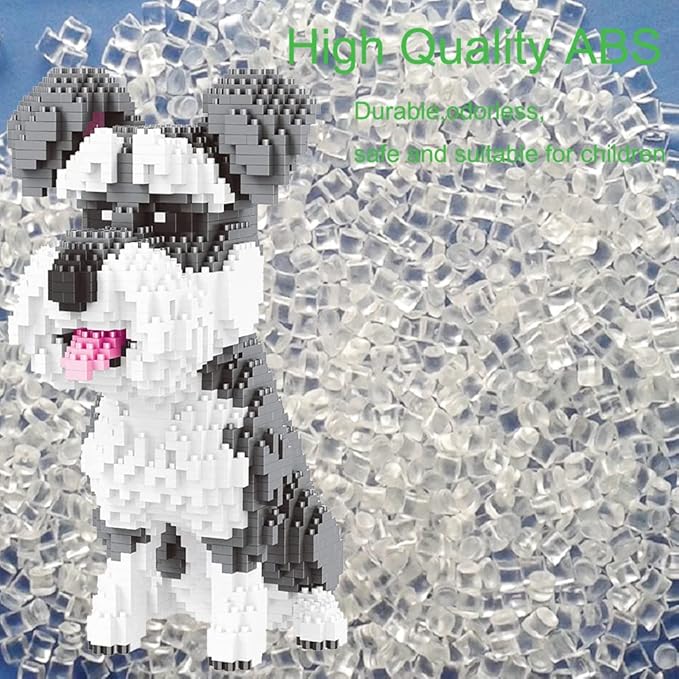 Mini Dog Building Blocks Pet Building Toy Bricks Micro Mini Blocks 3D Puzzle Building Blocks Set Toys Gifts for Kids or Adult Schnauzer (Big) 2100PCS