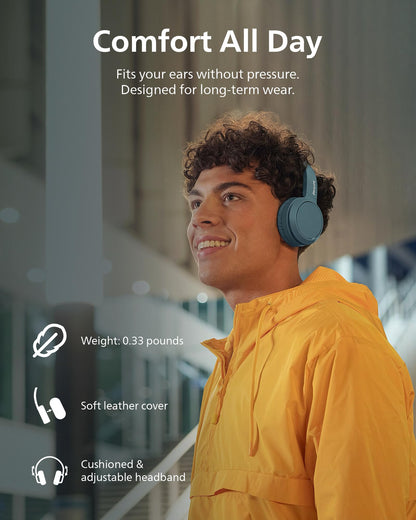 PHILIPS H4205 Wireless Headphone,On-Ear Bluetooth Headphone with BASS Boost,Quality Sound,32mm Drivers,29-Hour Battery Life,Fast Charging,Lightweight,Adjustable Cushioned Headband,Soft Ear Cups,Black