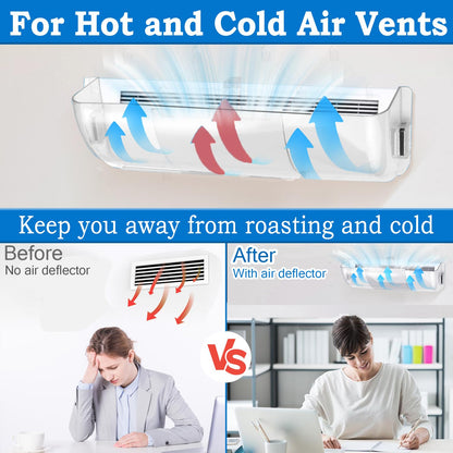 Binazon Heating & Air Vent Deflector for Vents, Sidewall, Ceiling, Floor Registers - Adjust Between 9"-14", Magnetic Vent Covers for Air Conditioning, Heat, AC, Floor, Under Furniture (2 Pack Clear)