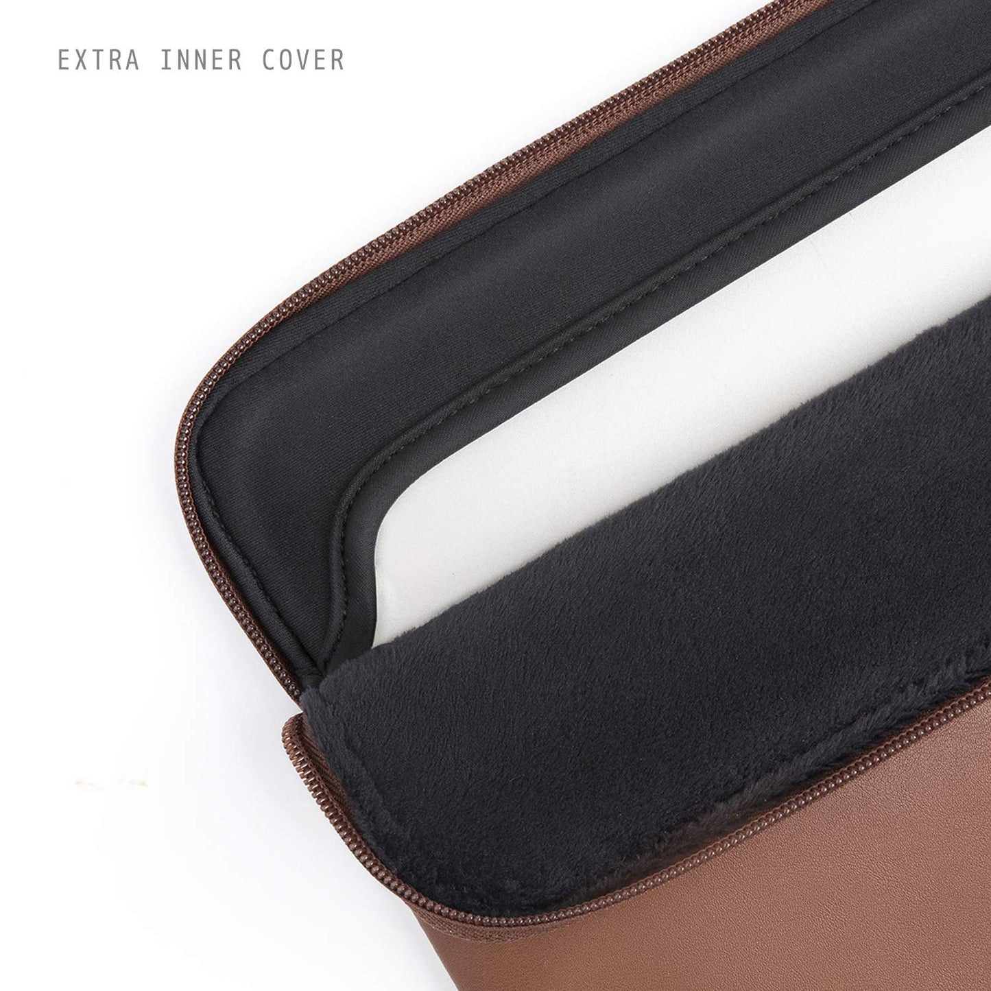Comfyable Leather Laptop Sleeve Compatible with 16 Inch MacBook Pro M5 Pro/Max & 15 Inch MacBook Air M5 2026 (Loose Fit), Brown