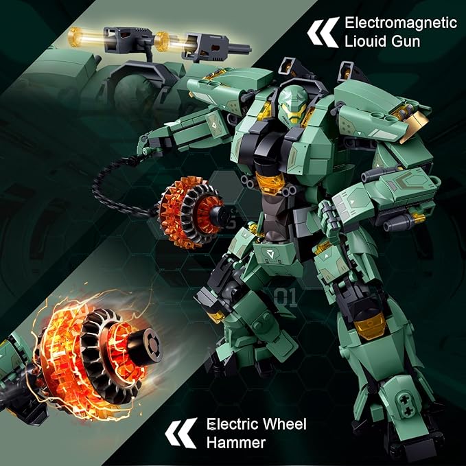 Mech Building Set Annihilation Ranger Warrior Robot Action Figure Building Toys for Adults Compatible with Lego Mech Set 542 PCS
