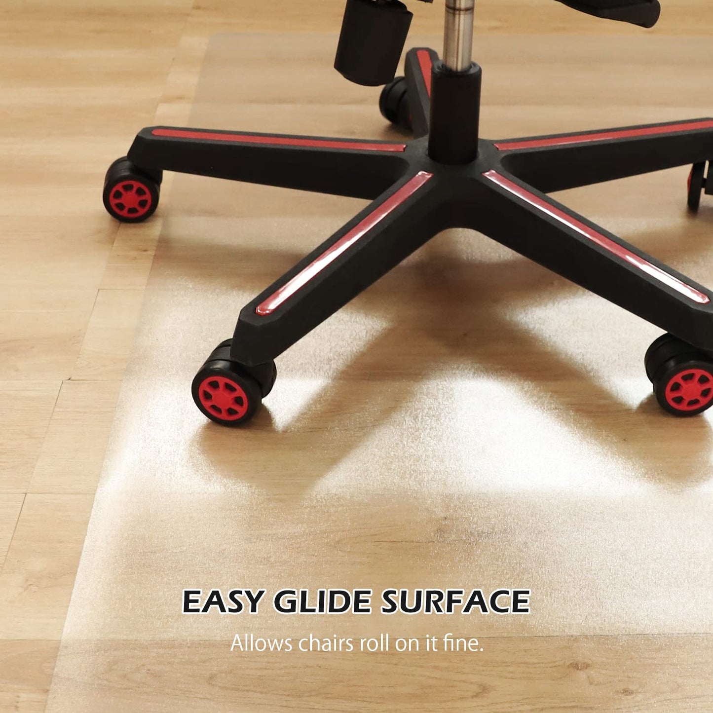 SALLOUS Chair Mat for Hard Floors, 60" x 75" Office Chair Mat for Hard Surface, Vinyl Floor Mat for Gaming Chairs, Multi-Purpose Floor Protector Desk Mat for Home Office (Clear)