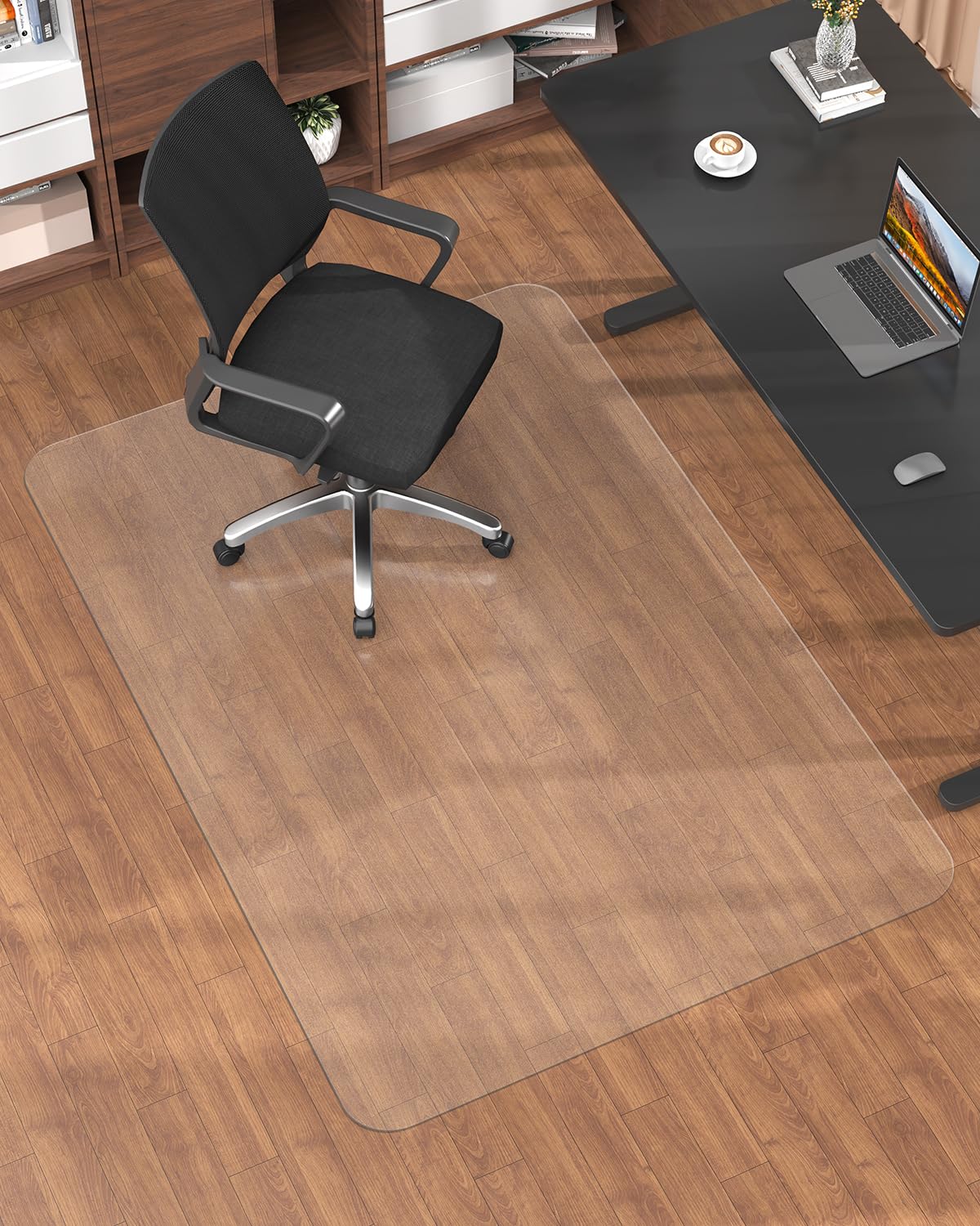 Blvornl Frosted Clear Chair Mat for Hardwood Floor, 32.5"*53" Hard Material Office Chair Mat, Memory Plastic Computer Chair Pad for Rolling Chairs, Desk Floor Rug for Office and Home