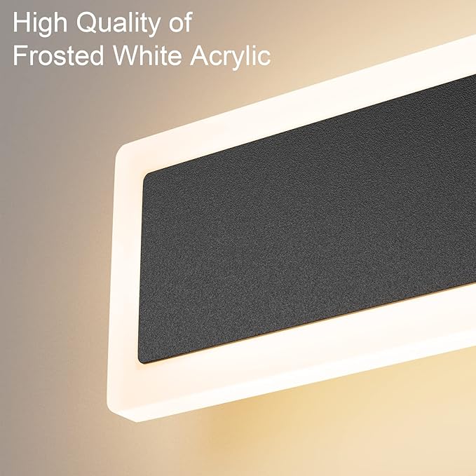 Aipsun Porch Wall Lights 78.7 inch Long Strip Modern Outdoor Wall Light Fixture 1 Pack, 55W Black Wall Mount Lighting Sconce Exterior Lights Wall Sconce 3000K for House Living Room Corridor