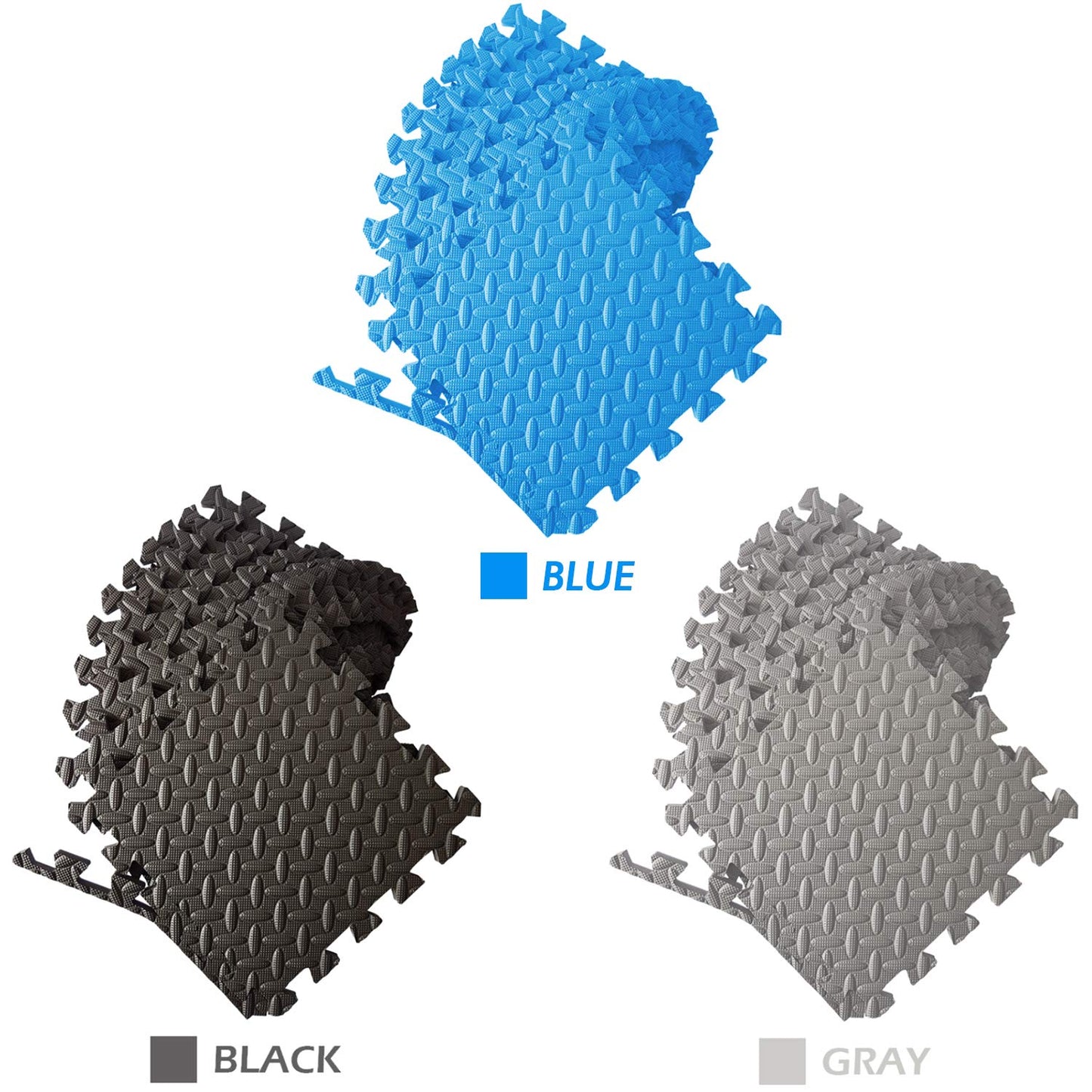 A2ZCARE Puzzle Exercise Mat with EVA Foam Interlocking Tiles - Interlocking Floor Mats for Gym Equipment - Ideal for Home Gym, Aerobic, Yoga and Pilates (Gray (12pcs with Border Tiles))