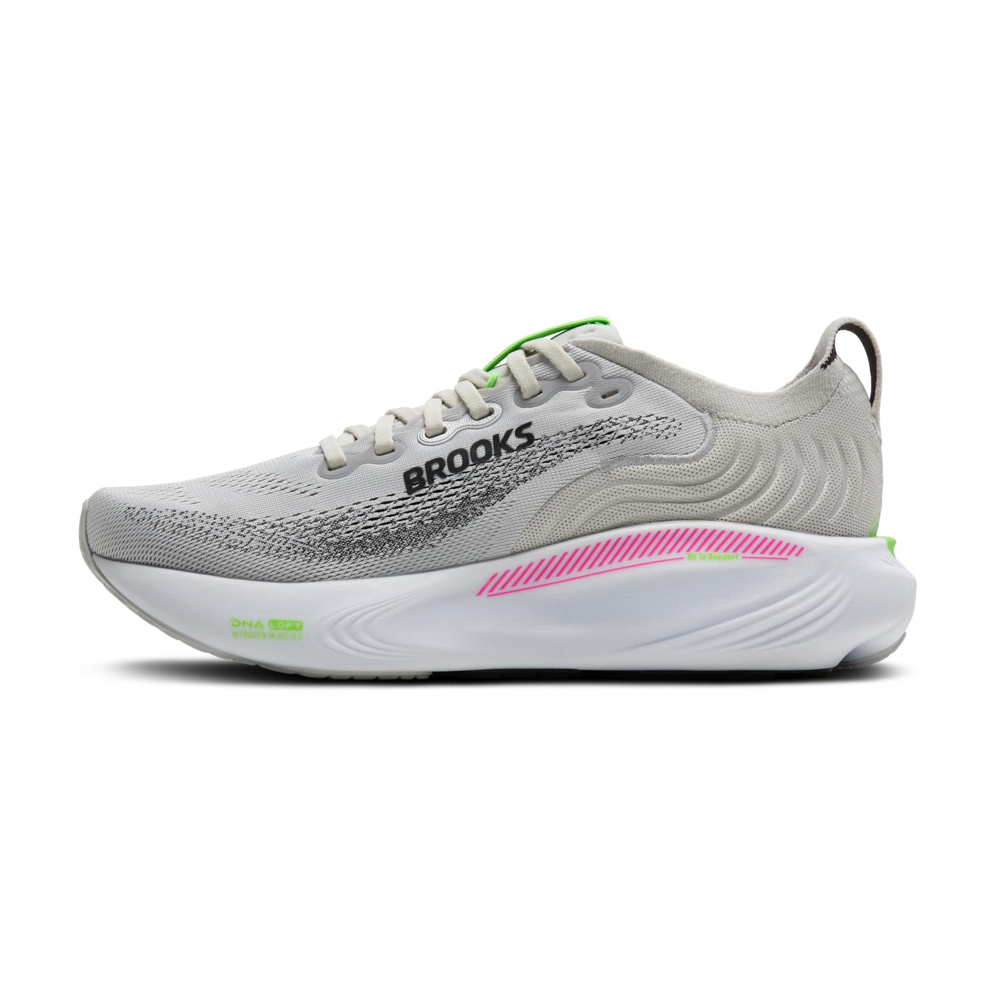 Brooks Women’s Adrenaline GTS 25 Supportive Running & Walking Shoe - Oyster/Pink/Green - 9 Medium
