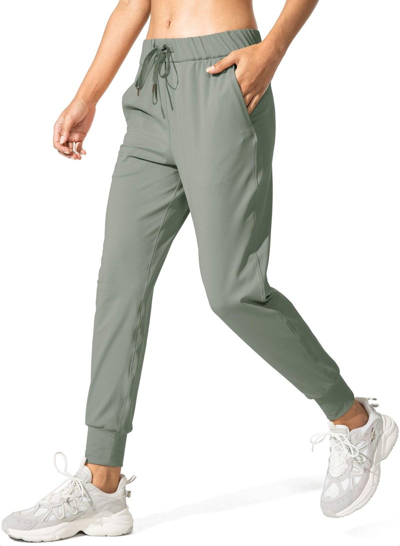 SANTINY Women's Joggers Pants Pockets Drawstring Running Sweatpants for Women Lounge Workout Jogging(Grey Sage_S)