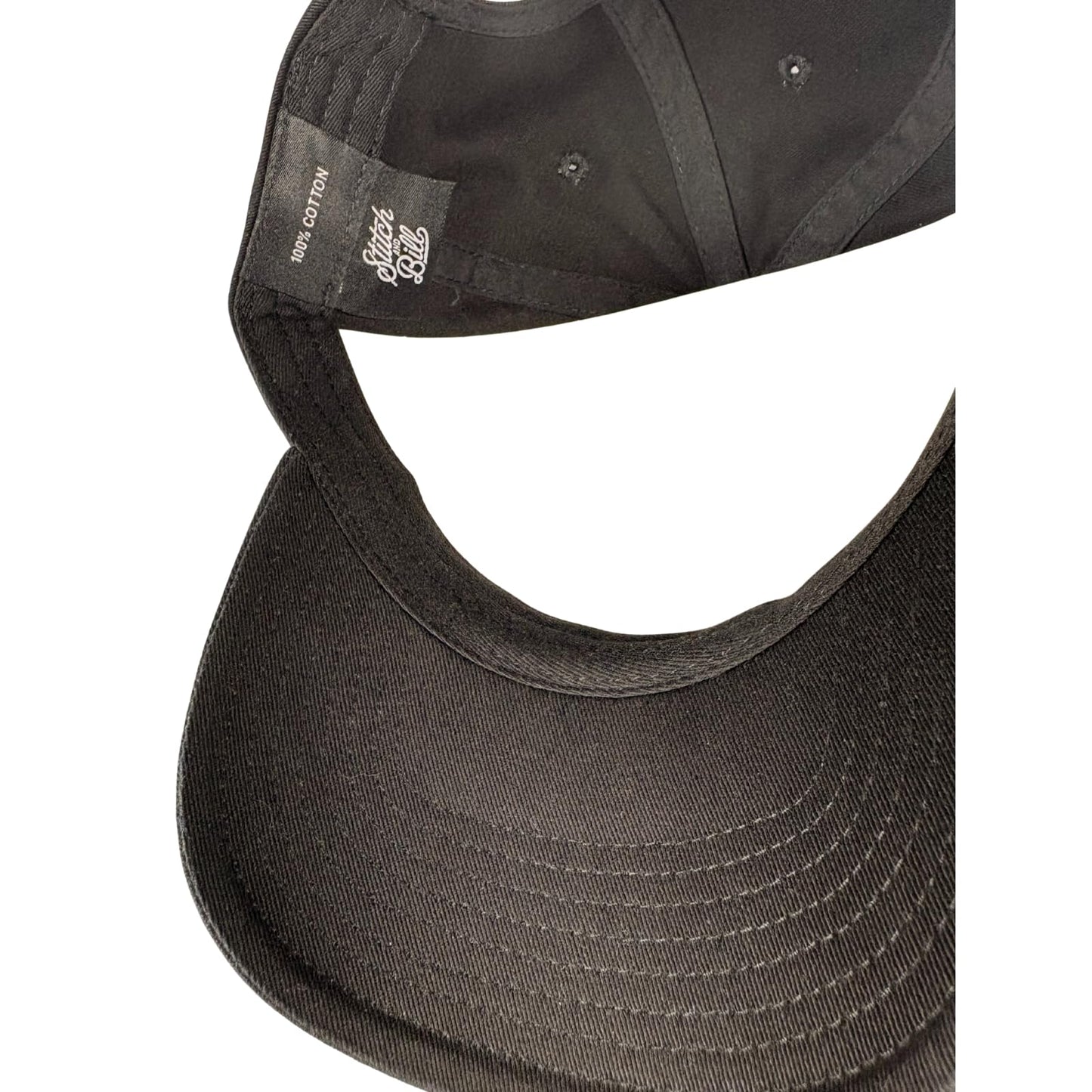 Stitch and Bill Mens Athletic Deep-Crown Baseball Cap 100% Soft Cotton Unstructured Dad Hat Outdoors Adjustable (US, Alpha, One Size, Black Cotton Soft Panel)