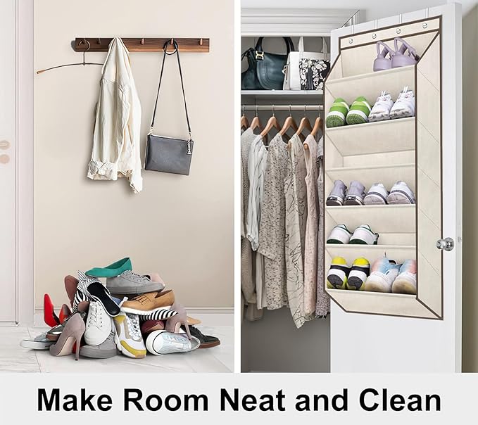 SLEEPING LAMB Shoe Rack for Door, Kids Door Shoe Organizer for Closet hanger