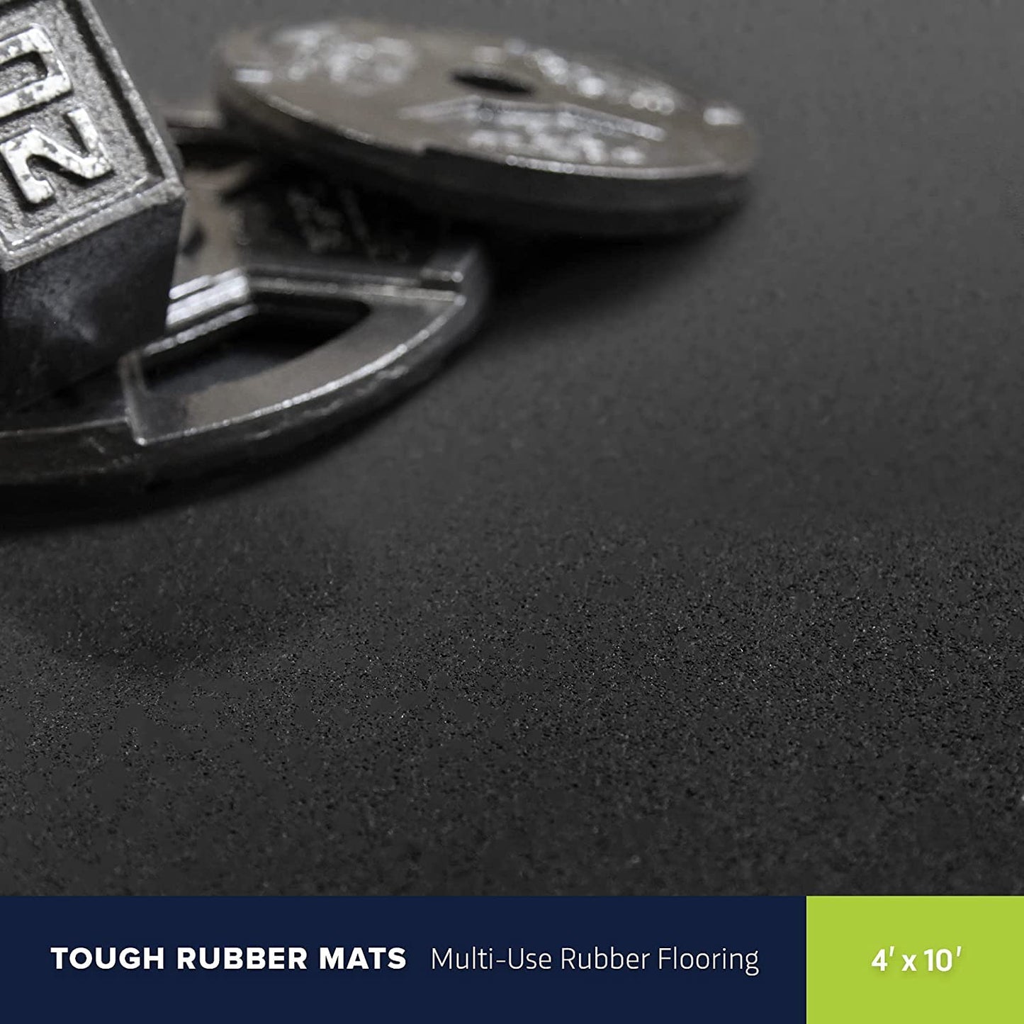 Flooring Inc 1/4" Tough Rubber Flooring Roll | Flexible Recycled Rubber Gym Floor Mats for Home Gym | Heavy Duty Rubber Mat for Home Gyms, Sheds, Horse Stall Mat or Trailer | 4’x10’ | Gray