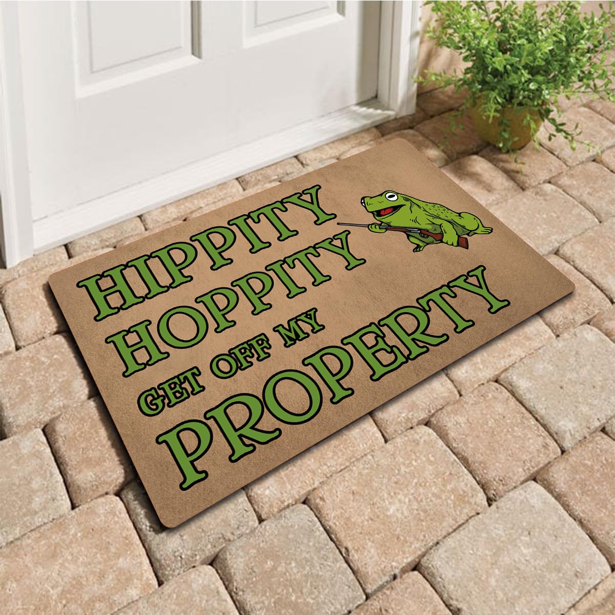 MELODADDY Funny Welcome Doormat Front Porch Decor Rugs with Rubber Back 30"(L) x 18"(W) Personalized Mat for Entrance Outside Monogram Mats