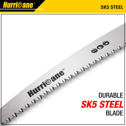 HURRICANE 10" Folding Hand Saw, SK5 Steel Blade with Triple-Cut Razor Teeth – Portable Foldable Pruning Saw for Tree Trimming, Camping, Bushcraft & Gardening, Non-Slip Ergonomic Handle